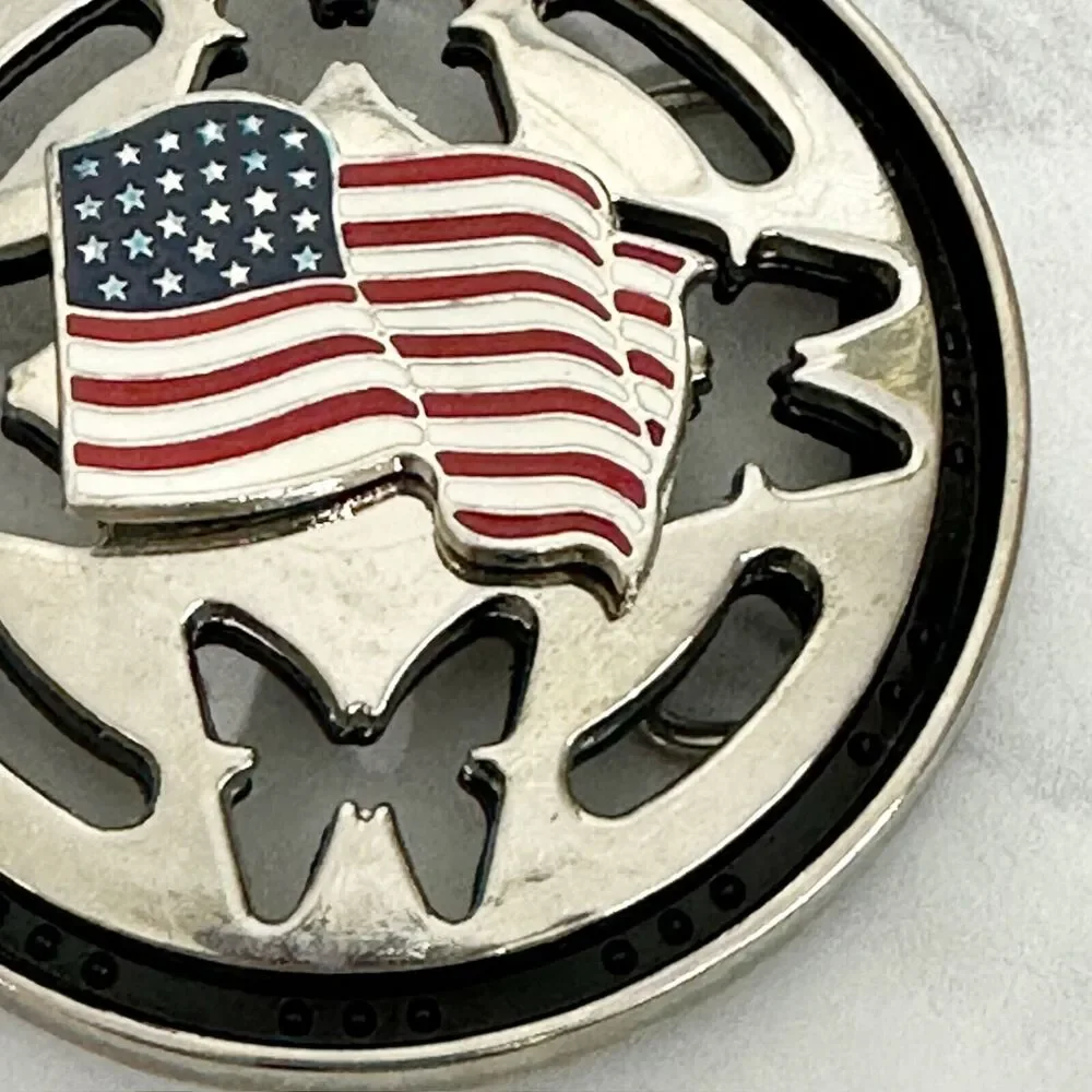 American Flag Butterfly Spinning Fidget Belt Buckle Novelty ✨